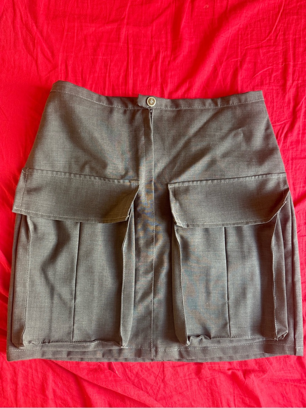 Cargo Pocket Mini Skirt in Charcoal Gray